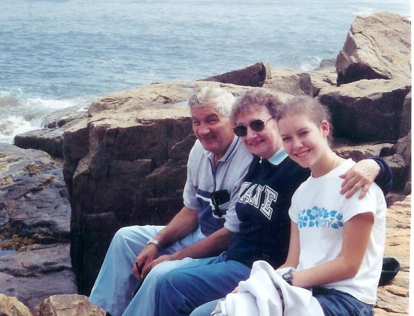 Grampy and Grammy Hovestadt
with Jessica at Acadia Natl. Park,
August 2000.